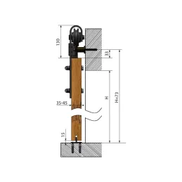 Kit pour porte coulissante INDUSTRIA SIMPLE 2 m / sans amortissement