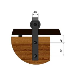 Kit pour porte coulissante INDUSTRIA SIMPLE 2 m / sans amortissement