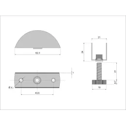 Pied réglable pour chant EDGE / Noir