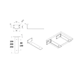 Support d’étagère CASILA / Noir mat