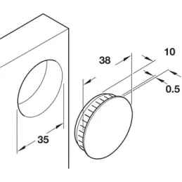 Cache pour trou de 35 mm – 10 pièces / Hêtre