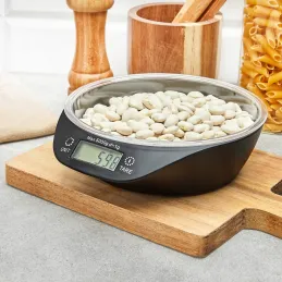 Balance de cuisine design 5 kg avec bol TARE / Noir