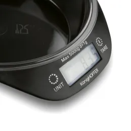 Balance de cuisine design 5 kg avec bol TARE / Noir