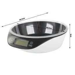 Balance de cuisine design 5 kg avec bol TARE / Noir