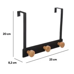 Patère design pour porte ANGELO L / Noir mat