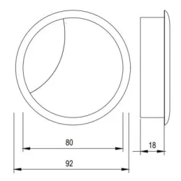 Passe-câbles en PVC 80 mm / Érable