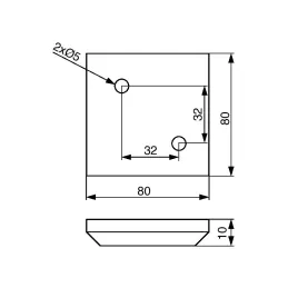 Pied en plastique 10 mm 80x80 / Gris