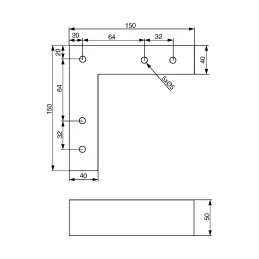 Pied en plastique 50 mm 150x150 / Gris