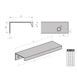 Poignée de chant de porte GOBI / Chrome brillant