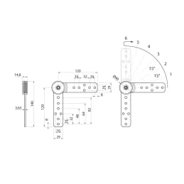 Mécanisme d’accoudoir réglable pour canapé / Nickel