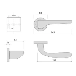 Poignée sur rosace ROXA / Laiton patiné