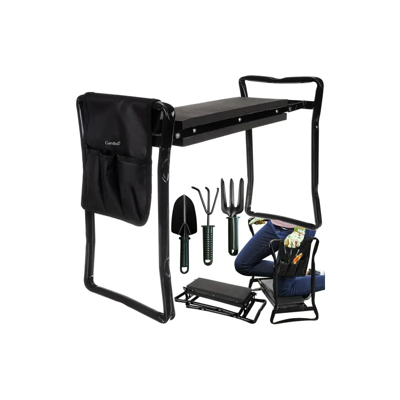 Banc de travail de jardin avec outils / Noir