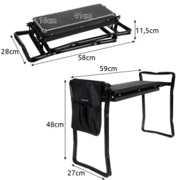 Banc de travail de jardin avec outils / Noir