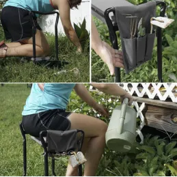 Banc de travail de jardin avec outils / Noir