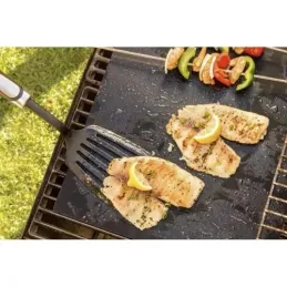 Set de 3 tapis de cuisson pour barbecue / Noir