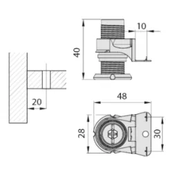 Pied réglable de bord INTEGRATO 42 mm