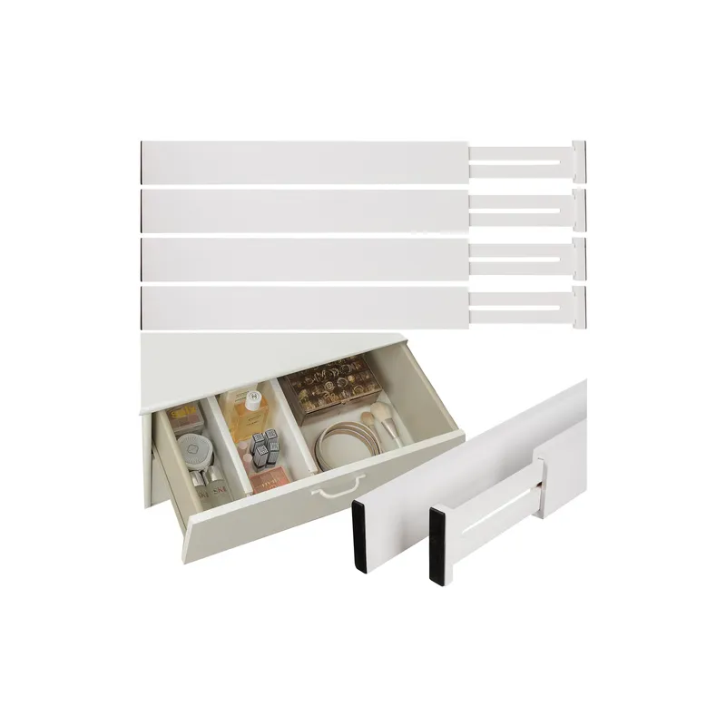Lot de 4 organiseurs réglables pour tiroir / Bois blanc