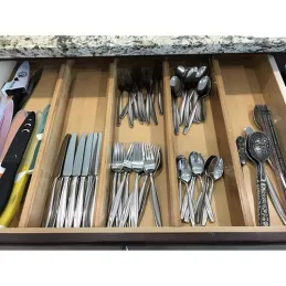 Set de 4 organiseurs réglables pour tiroirs / Bois naturel
