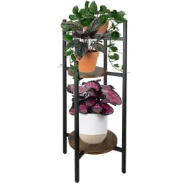 Porte-plantes FOREST / Noir – bois