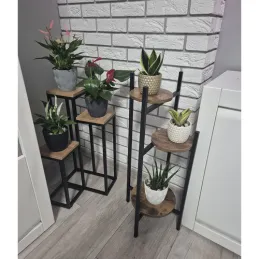Porte-plantes FOREST / Noir – bois