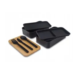 Boîte repas avec couverts MICHELIN / Noir – bois