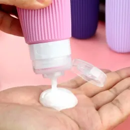 Set de voyage de flacons en silicone pour cosmétiques EMPORA / Rose
