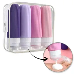 Set de voyage de flacons en silicone pour cosmétiques EMPORA / Rose
