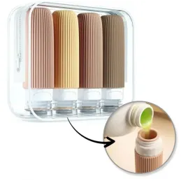 Set de voyage de flacons en silicone pour produits cosmétiques EMPORA / Doré