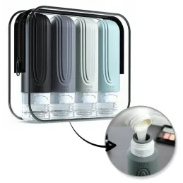 Set de voyage de flacons en silicone pour cosmétiques EMPORA / Noir