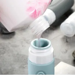 Set de voyage de flacons en silicone pour cosmétiques EMPORA / Noir