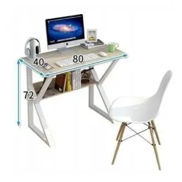 Bureau avec étagère SAGRA 800 x 400 / Blanc