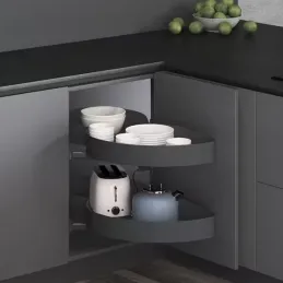 Étagère d’angle coulissante THANOS avec amortissement / Anthracite