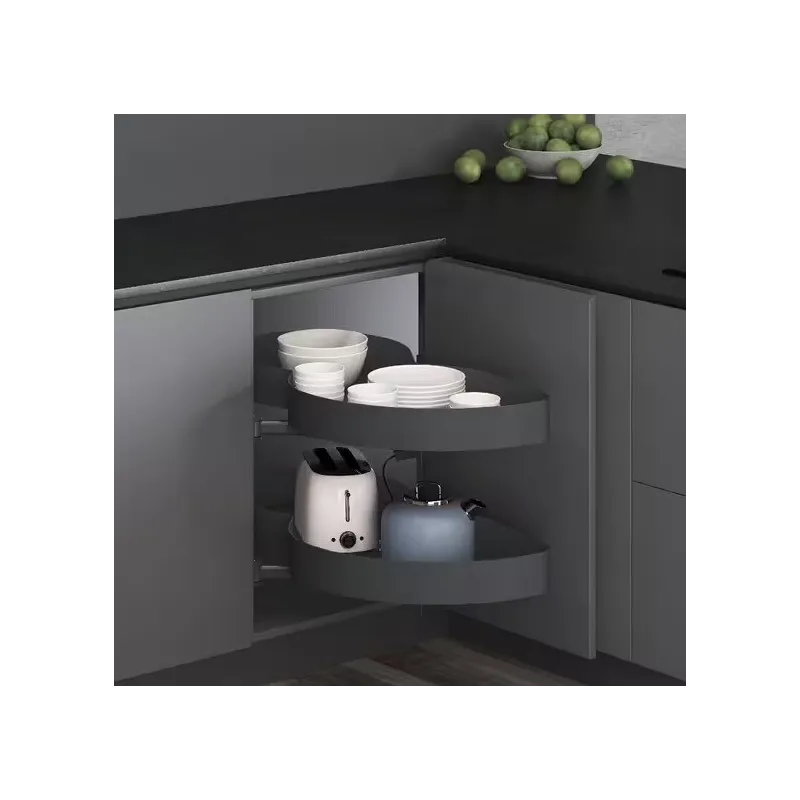Étagère d’angle coulissante THANOS avec amortissement / Anthracite