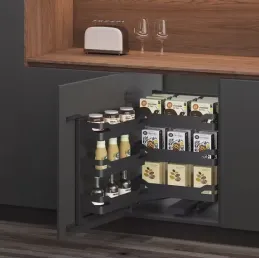 Poubelle de cuisine avec amortisseur et panier de porte THANOS / Anthracite
