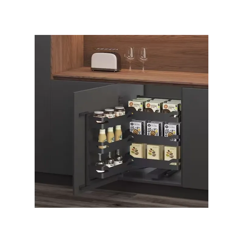 Poubelle de cuisine avec amortisseur et panier de porte THANOS / Anthracite