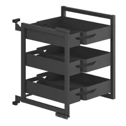 Poubelle de cuisine avec amortisseur et panier de porte THANOS / Anthracite
