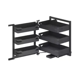 Poubelle de cuisine avec amortisseur et panier de porte THANOS / Anthracite