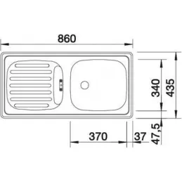 Évier en acier inoxydable Blanco TIPO 45 S Compact