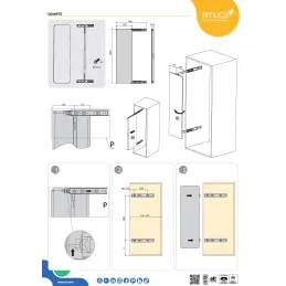 Miroir coulissant et pivotant pour armoire QUARTZ / Aluminium