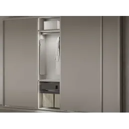 Miroir coulissant et pivotant pour armoire QUARTZ / Aluminium