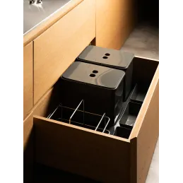 Poubelle de tiroir SEPAROX 600 mm 1 × 16 L + 2 × 8 L / Anthracite