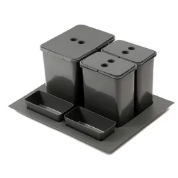 Poubelle de tiroir SEPAROX 600 mm 1 × 16 L + 2 × 8 L / Anthracite