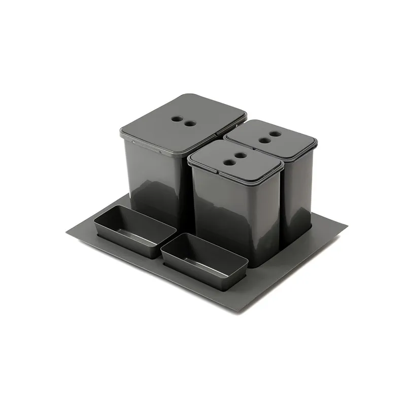 Poubelle de tiroir SEPAROX 600 mm 1 × 16 L + 2 × 8 L / Anthracite