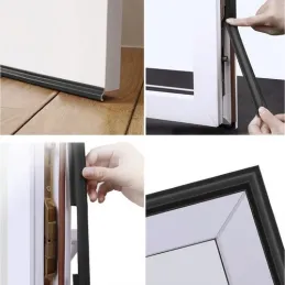 Joint autocollant pour fenêtres et portes 4000 mm / Noir