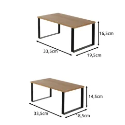 Set de 2 étagères de rangement de cuisine STAND / Noir – bois