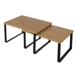 Set de 2 étagères de rangement de cuisine STAND / Noir – bois