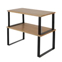 Set de 2 étagères de rangement de cuisine STAND / Noir – bois