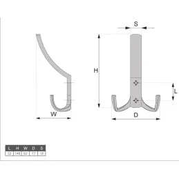 Patère VESNA Maxi / Argent vieilli