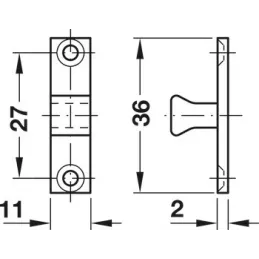 Loquet à double bille pour porte / Laiton