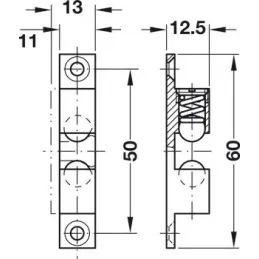 Loquet à double bille pour porte / Laiton